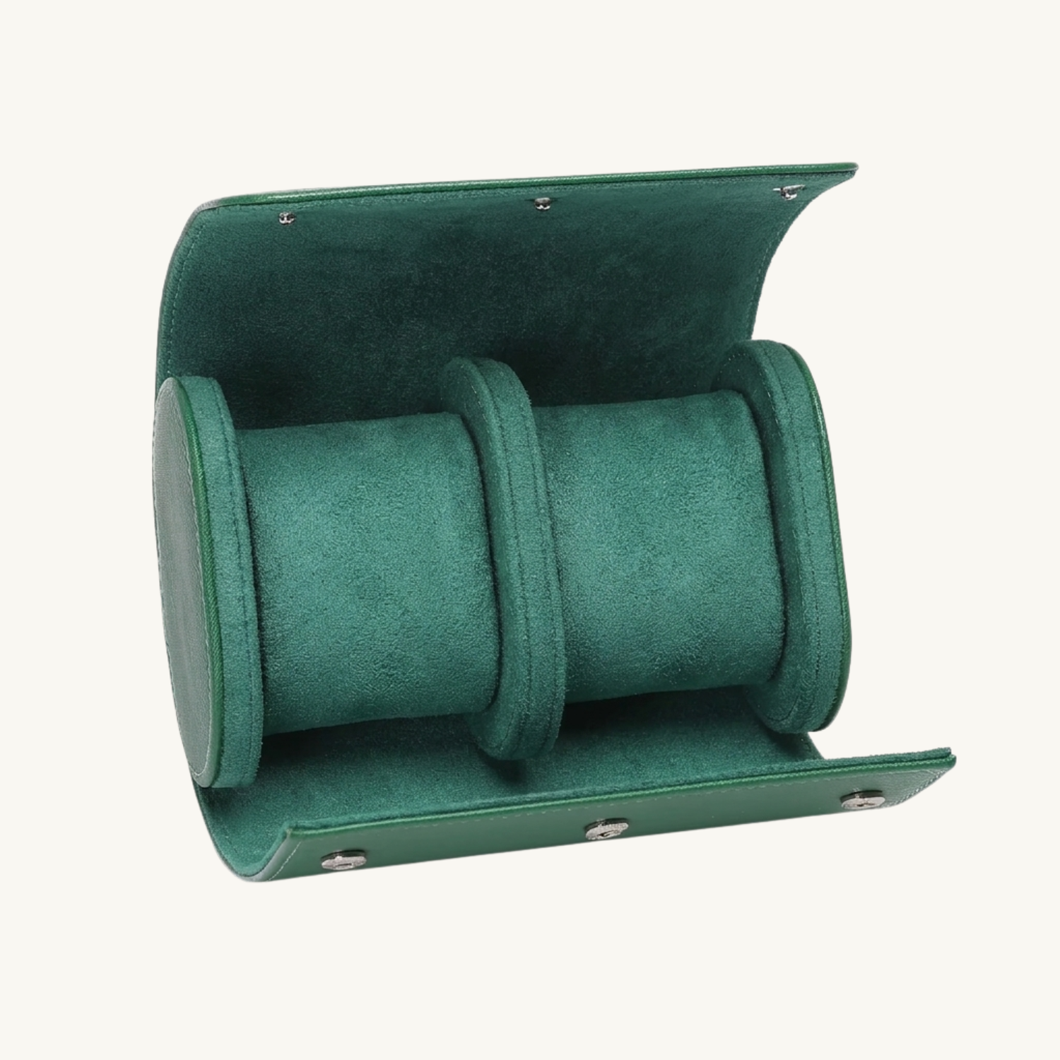Étui de voyage vert 2 montres