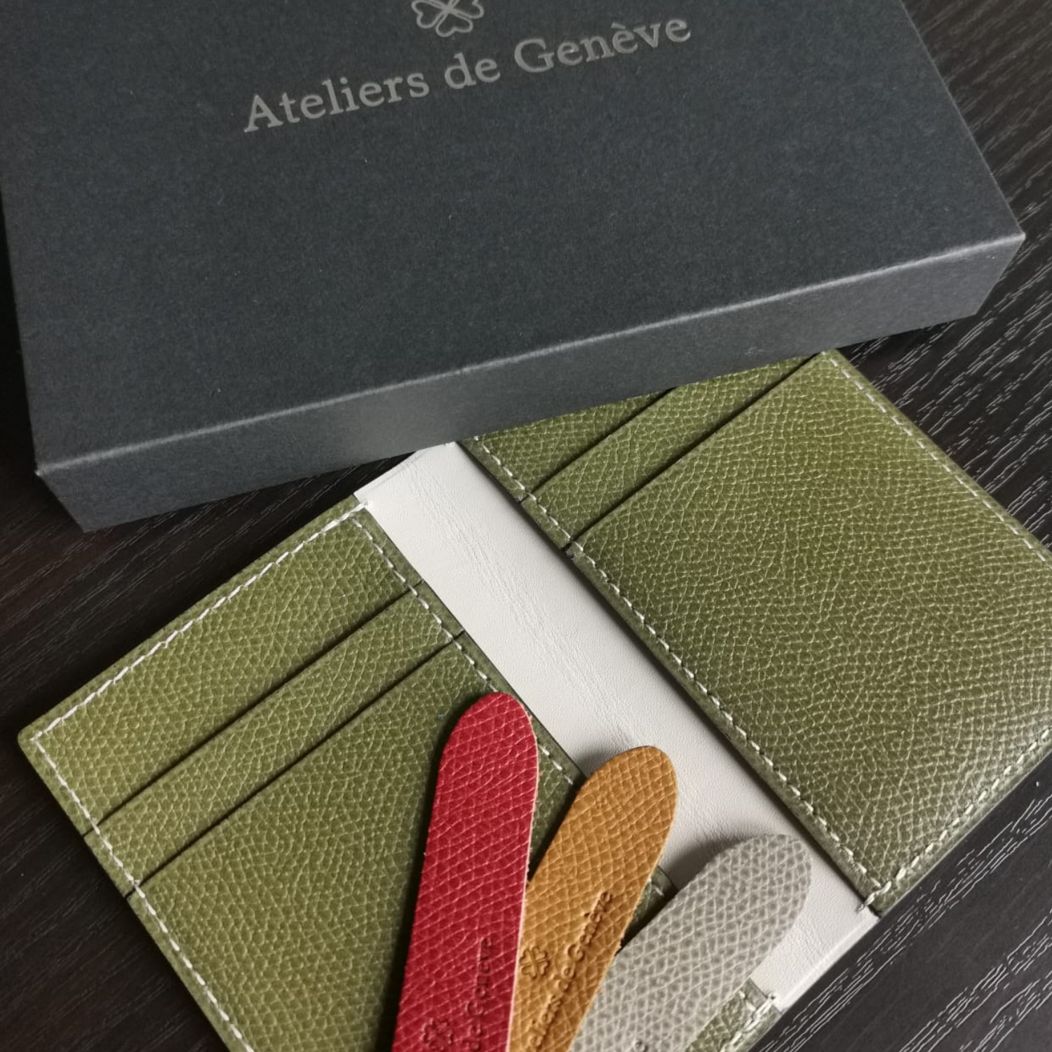 Porte-cartes taupe